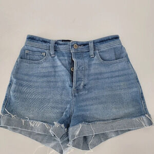 Hollister ultra high rise 3" momshorts vintage stretch shorts distressed hem 25